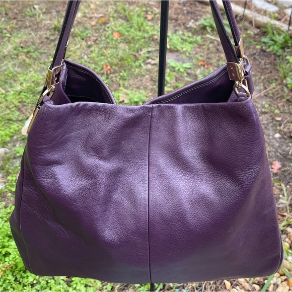Coach Madison Phoebe purple pebbled leather Hobo satchel Bag - Picture 3 of 15